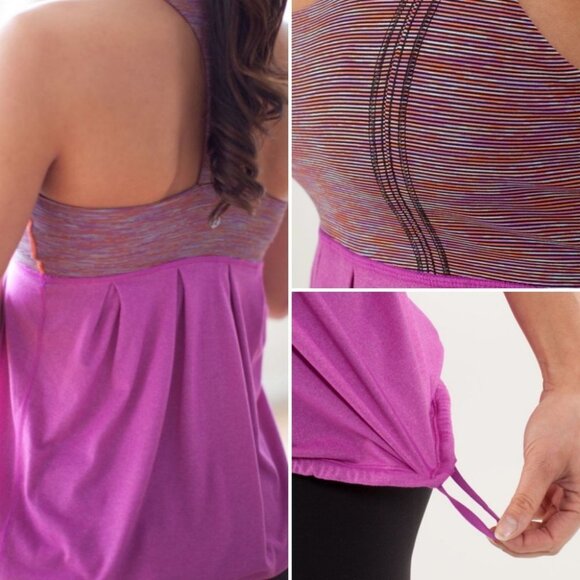 Lululemon Power Dance Tank Ultra Violet Built In Bra Size 6 Heathered Purple Top - Picture 2 of 9
